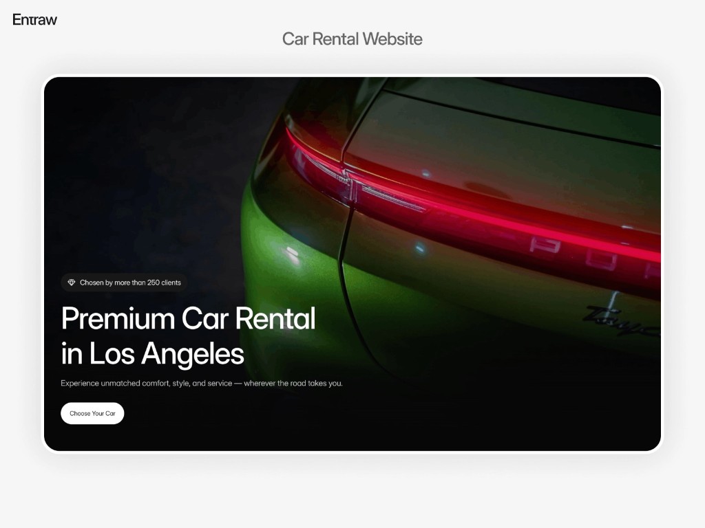 Car rental dark hero layout